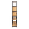 Seaford Bookcase with 7 Shelves and Glass Front Display in Black and Oak