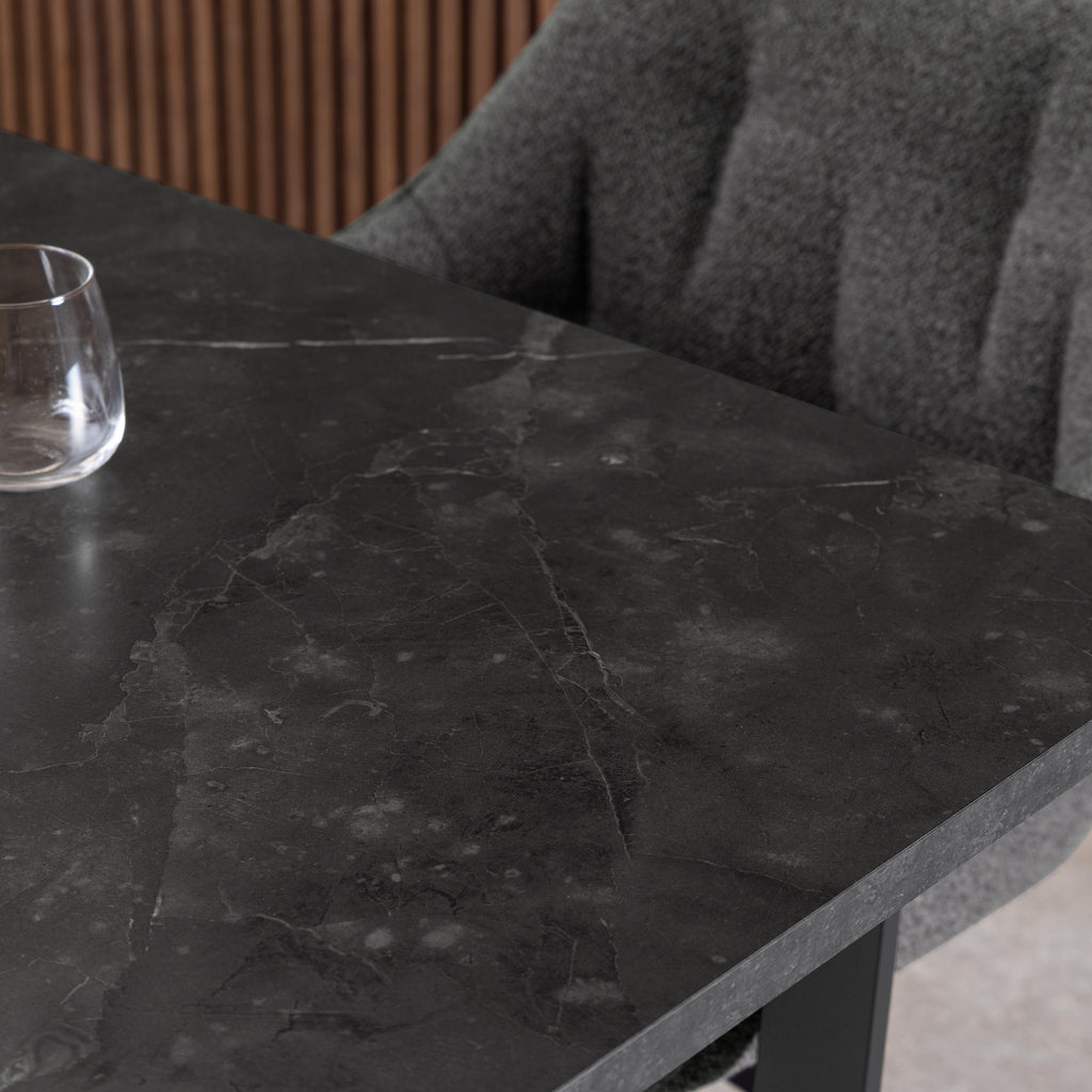 Amble Dining Table with Black Marble Effect