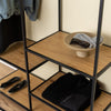 Seaford Clothes Rack with 4 Shelves in Black and Oak