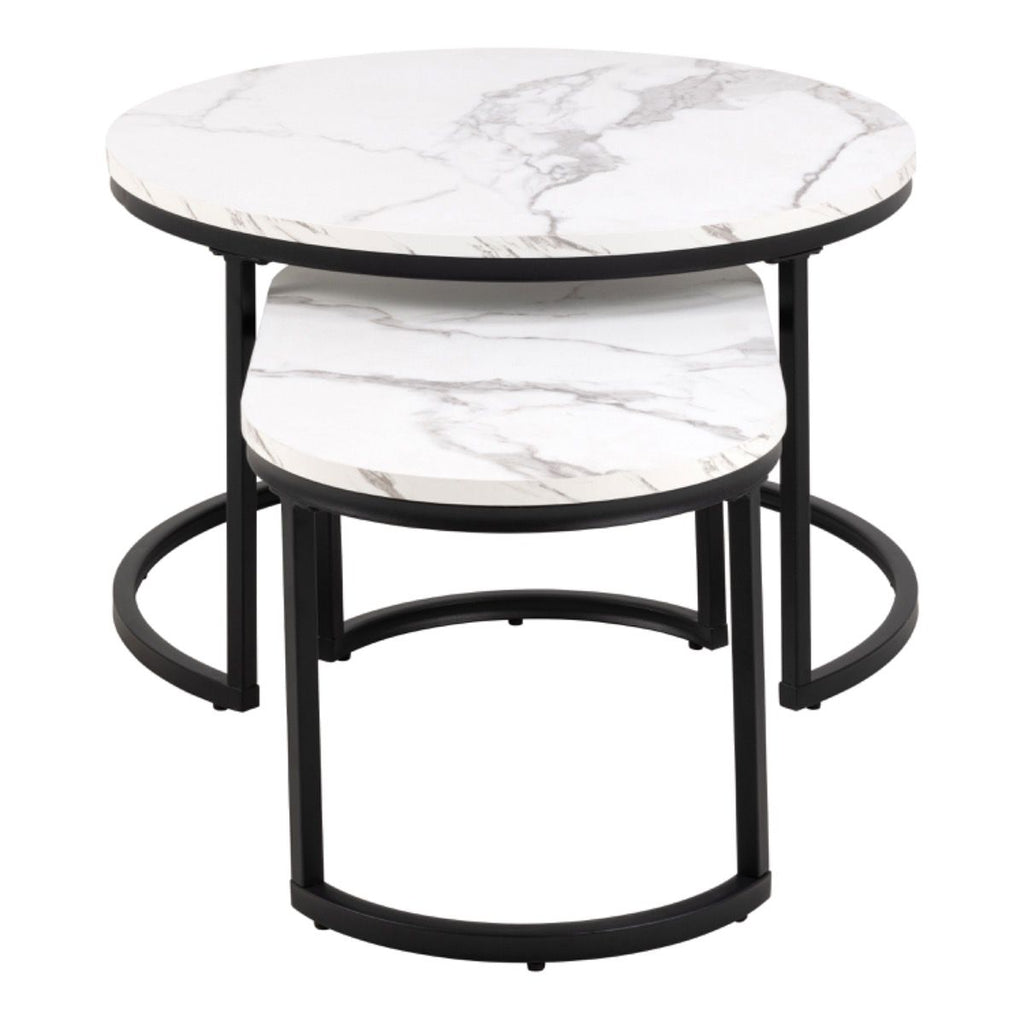 Spiro Coffee Table Set with White Marble Top