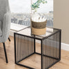 Strington Side Table in Black with Glass Top