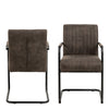 Adele Dining Chair in Grey Fabric Set of 2