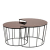 Sunmoon Round Coffee Table Set with Bronze Glass