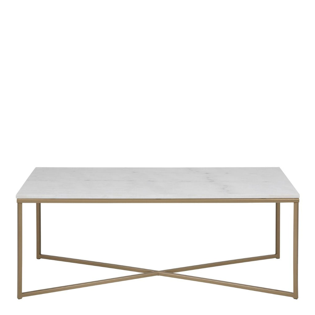 Alisma Coffee Table with White Marble Effect Top