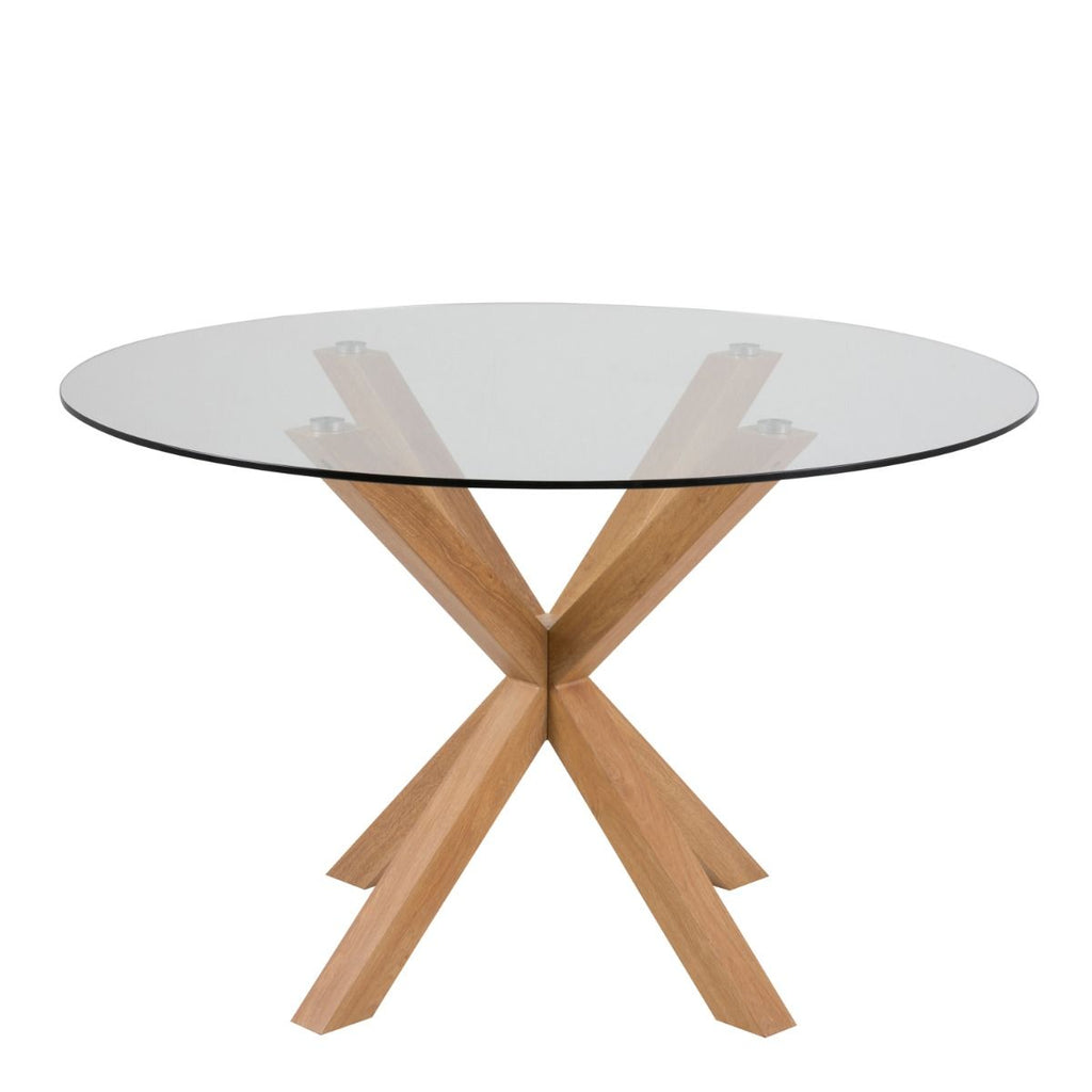 Heaven Round Dining Table with Glass Top 119x75.5cm