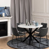 Heaven Round Dining Table with White Polished Marble Top